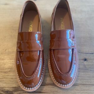 Fogeena Brown Patent Leather Loafers Women’s 9 Preloved
